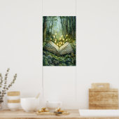 Betoverd bos boek van magie poster (Keuken)
