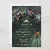 Betoverd bos bogen boog groen Quinceanera Kaart (Voorkant)