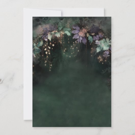 Betoverd bos bogen boog groen Quinceanera Kaart (Achterkant)