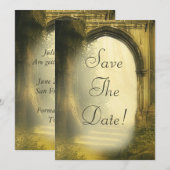 Betoverd bos boog save the date kaart (Voorkant / Achterkant)