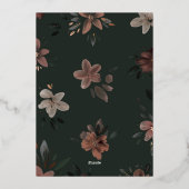 Betoverd Bos Donker Groen Bloemen Bruiloft Folie Uitnodiging (Achterkant)