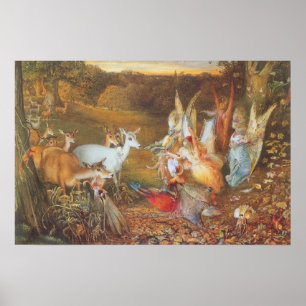 Betoverd bos door kunstenaar John Anster Fitzgeral Poster