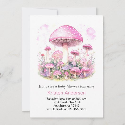 Betoverd bos dromerig roze meisje Baby shower Kaart (Voorkant)