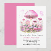 Betoverd bos dromerig roze meisje Baby shower Kaart (Voorkant / Achterkant)