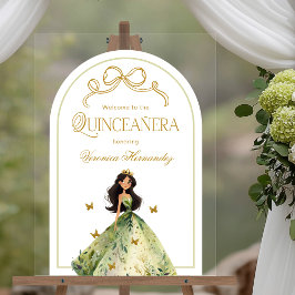 Betoverd bos Elegant Quinceanera Welkom Teken Acryl Bord