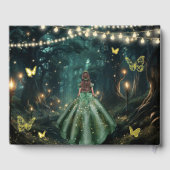 Betoverd bos Emerald Gold Quinceañera foto Gastenboek (Achterkant)