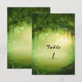 Betoverd bos- en lichtbruiloft tafelnummer (Voorkant / Achterkant)