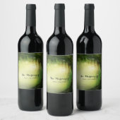 Betoverd bos en lichten aangepaste trouwwijn wijn etiket (Flessen)