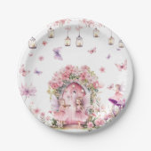 Betoverd Bos Fairy Roze Verjaardagsfeest Papieren Bordje (Voorkant)
