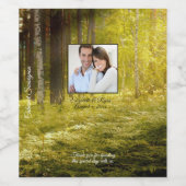 Betoverd bos foto voor een trouwfeest  wijn etiket (Enkel label)