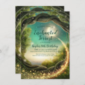 Betoverd bos, glinsterende uitnodigingen (Voorkant / Achterkant)