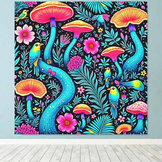 Betoverd bos grillige droom ontwerp canvas afdruk (Insitu (Houten vloer))