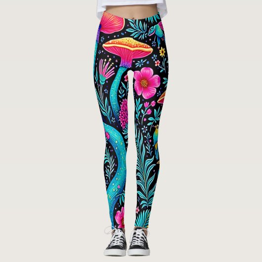 Betoverd bos grillige droom ontwerp leggings (Voorkant)