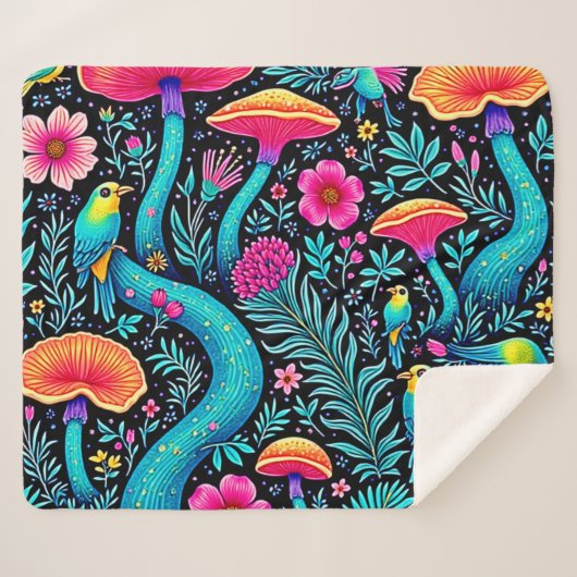 Betoverd bos grillige droom ontwerp sherpa deken (Voorkant (horizontaal))