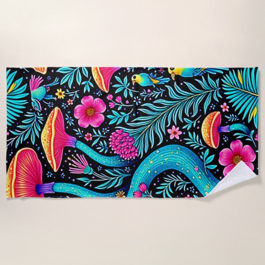 Betoverd bos grillige droom ontwerp strandlaken (Voorkant)