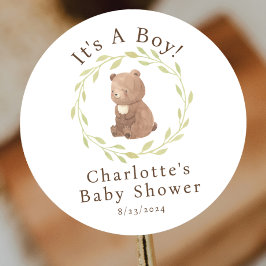 Betoverd bos Het is een jongen Ronde Sticker