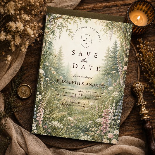 Betoverd Bos Huwelijk Save The Date