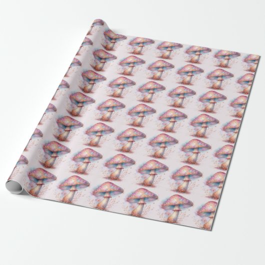 Betoverd bos Iridiscerende paddestoelen Cadeaupapier (Uitgerold)