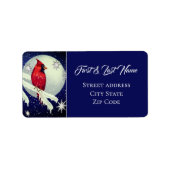 Betoverd bos kardinaal kerstlabel etiket (Voorkant)