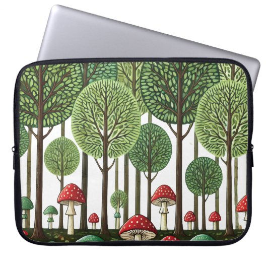 Betoverd bos laptop sleeve (Voorkant)