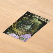 Betoverd bos Lila bloem Quinceañera Sweet 16 Acryl Uitnodigingen (Laagn)
