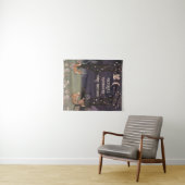 Betoverd bos maanlicht baby shower wandkleed (In Situ (horizontaal))