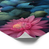 Betoverd Bos Magic BLAUWE vlinders bloemen Poster (Hoek)