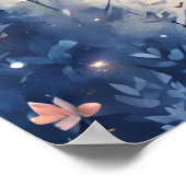 Betoverd Bos Magic ZACHT BLAUW Bloem Poster (Hoek)