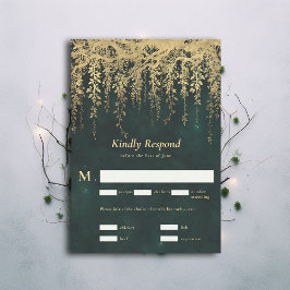 Betoverd Bos Magische Gouden Vijnen Bruiloft RSVP