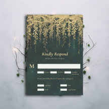 Betoverd Bos Magische Gouden Vijnen Bruiloft RSVP