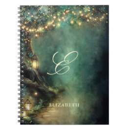 Betoverd Bos Magische Lantaarns Eerste Monogram Notitieboek