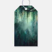 Betoverd Bos Magische Smaragd Elegante Bruiloft Cadeaulabel (Achterkant)