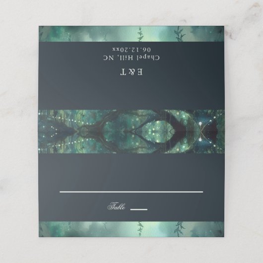 Betoverd Bos Magische Tuin Bruiloft Plaats Kaart Plaatskaartje (Buitenkant ongevouwen)