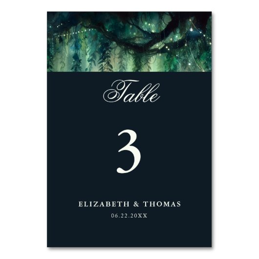 Betoverd Bos Magische Tuin Elegante Bruiloft Kaart (Achterkant)