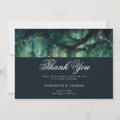 Betoverd Bos Magische Tuin Smaragd Bruiloft Bedankkaart (Voorkant)