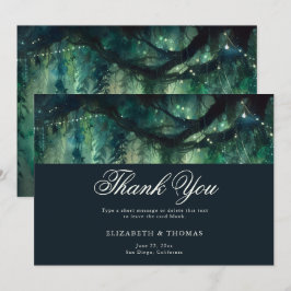 Betoverd Bos Magische Tuin Smaragd Bruiloft Bedankkaart