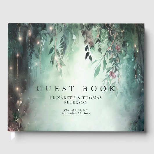 Betoverd Bos Magische Wijnstokken Groen Goud Bruil Gastenboek (Voorkant)