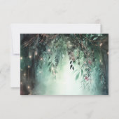 Betoverd Bos Magische Wijnstokken Groene Mauve Bru Bedankkaart (Achterkant)