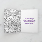 Betoverd Bos Meisjes Verjaardagsfeestje | Kleur Me Kaart (Binnen)