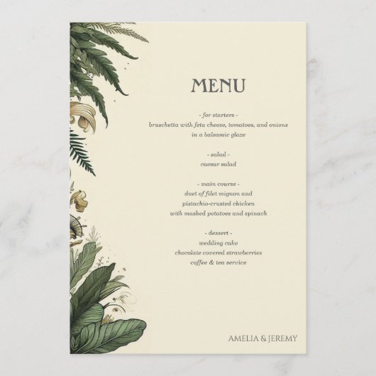 betoverd bos menu (Voorkant)