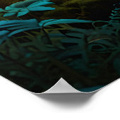 Betoverd bos met fantasiewezens en gloeiende poster (Hoek)