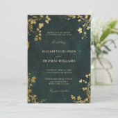 Betoverd bos Minimal Lijst Gold Modern Wedding Kaart (Staand voorkant)