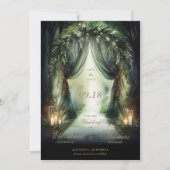 Betoverd bos Moody romantische smaragd bruiloft Save The Date (Voorkant)
