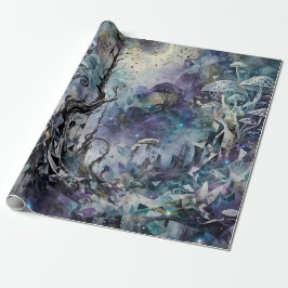 Betoverd bos Mysterieuze Surrealistische Bomen Pad Cadeaupapier