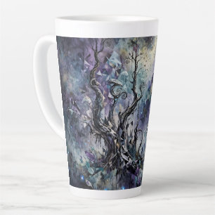 Betoverd bos Mysterieuze Surrealistische Bomen Pad Latte Mok