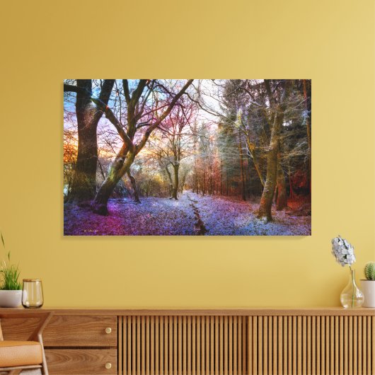 Betoverd Bos - Natuur Winterlandschap Canvas Afdruk (Insitu (Woonkamer))
