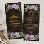 Betoverd Bos Paarse Bloemen Quinceanera Menu