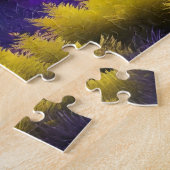 Betoverd Bos Paarse en Gele Wildbloemen Legpuzzel (Zijkant)