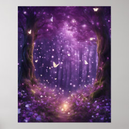 Betoverd Bos PAARSE KLEINE LICHTEN Poster