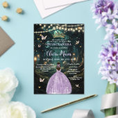 Betoverd bos Paarse Lila jurk Quinceañera Acryl Uitnodigingen (Insitu (Huwelijk))